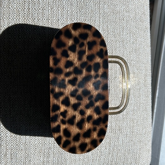 Timmy Woods Brown and Gold Clutch with Leopard Print - Picture 11 of 11